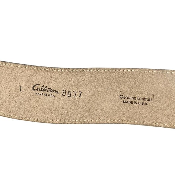 Vintage Callison Red Leather Belt Gold Tone Buckle Women's Large Retro USA Made - Picture 4 of 8